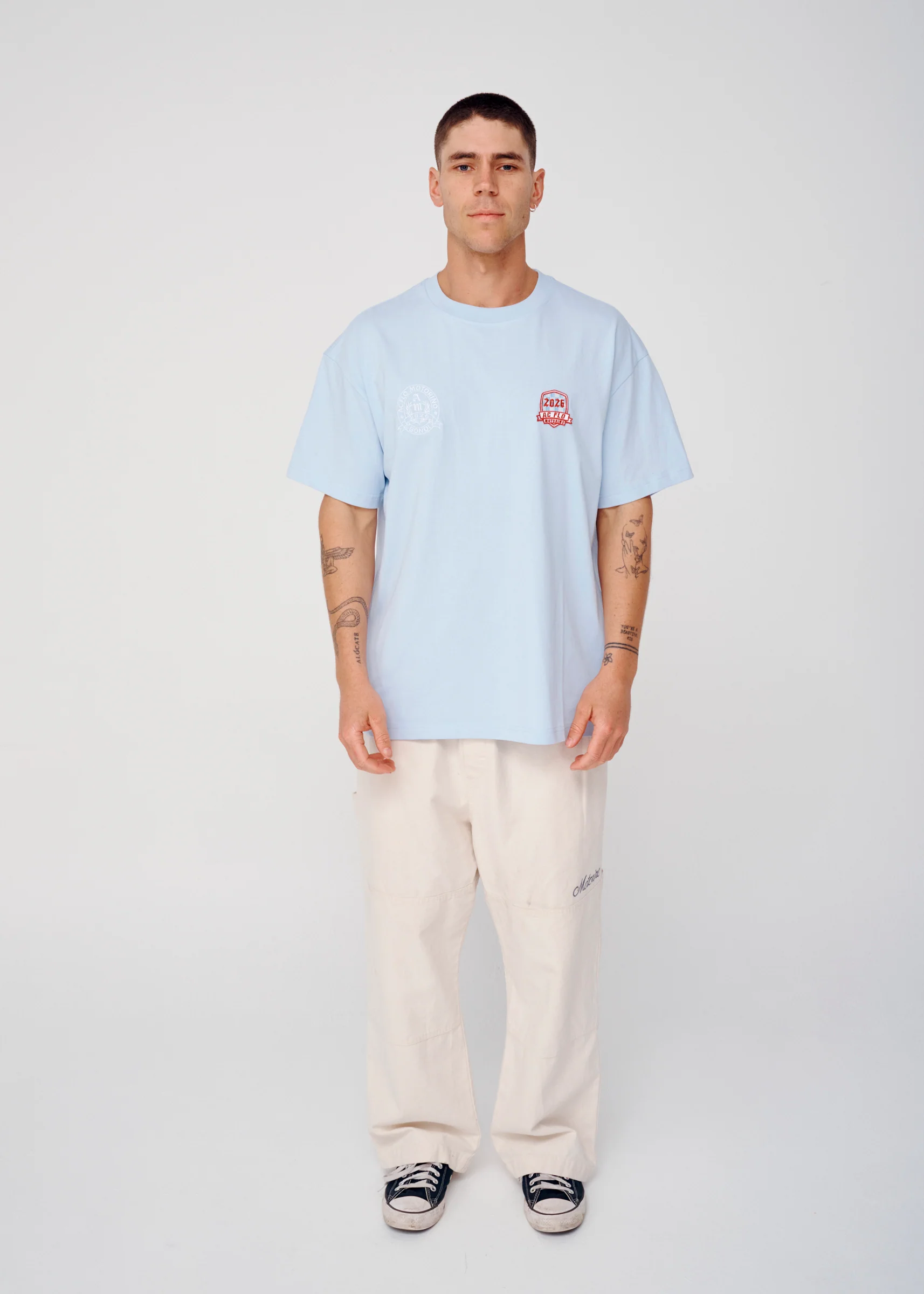 Badge Tee - Sky Blue - Image 10