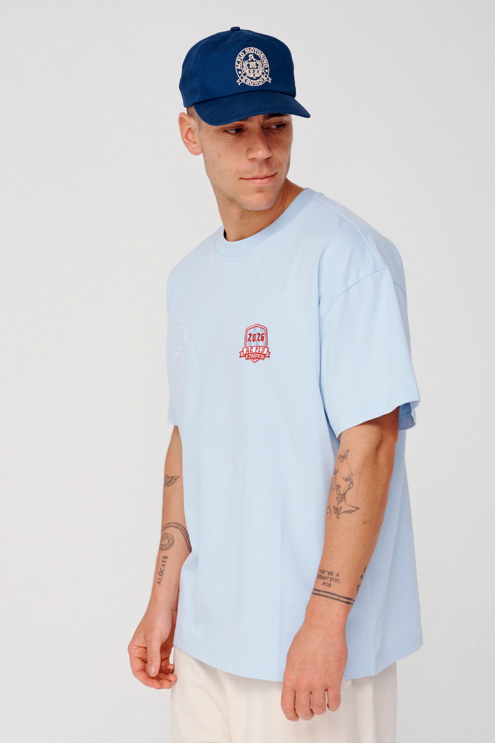 Badge Tee - Sky Blue - Image 3