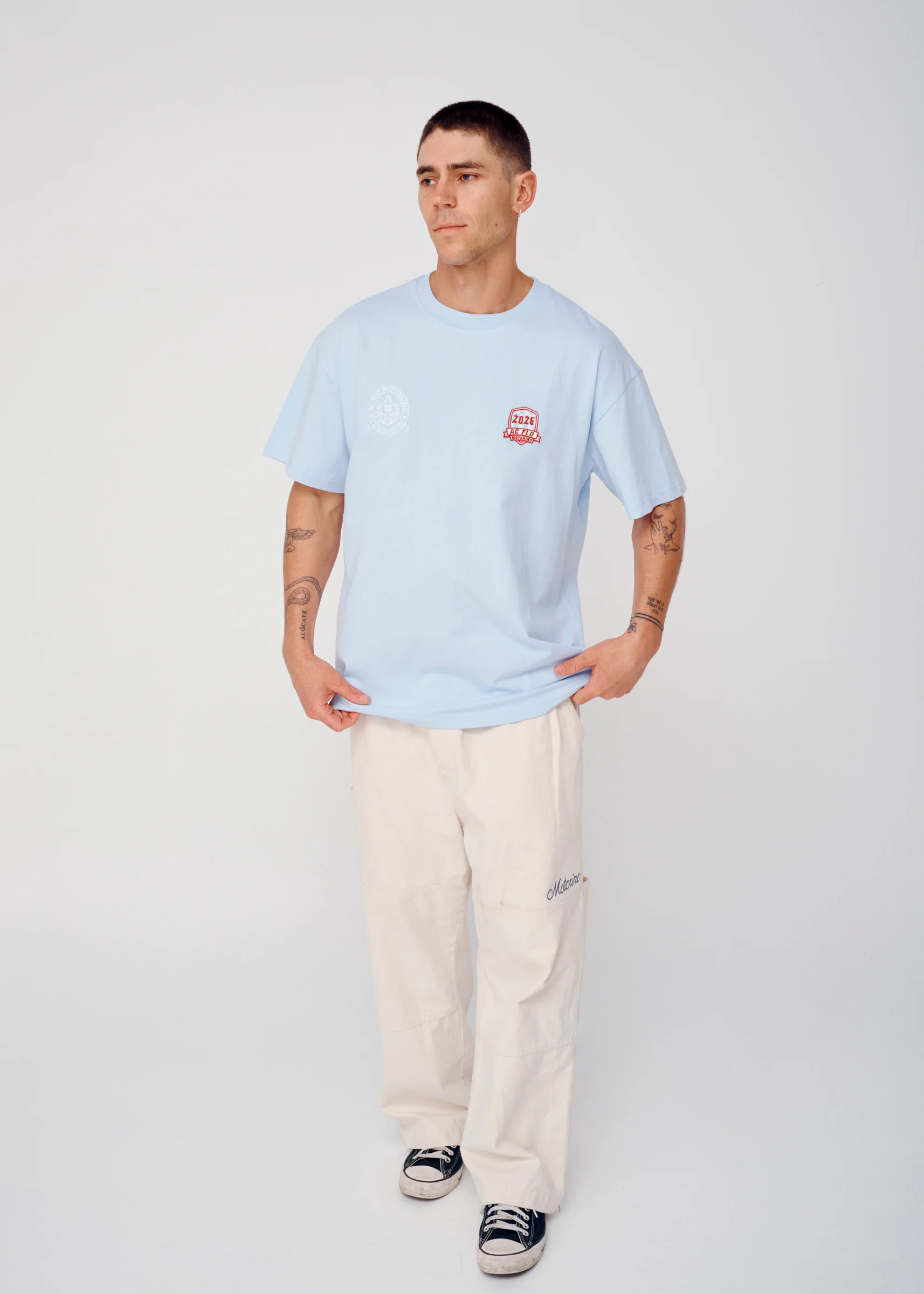 Badge Tee - Sky Blue - Image 5