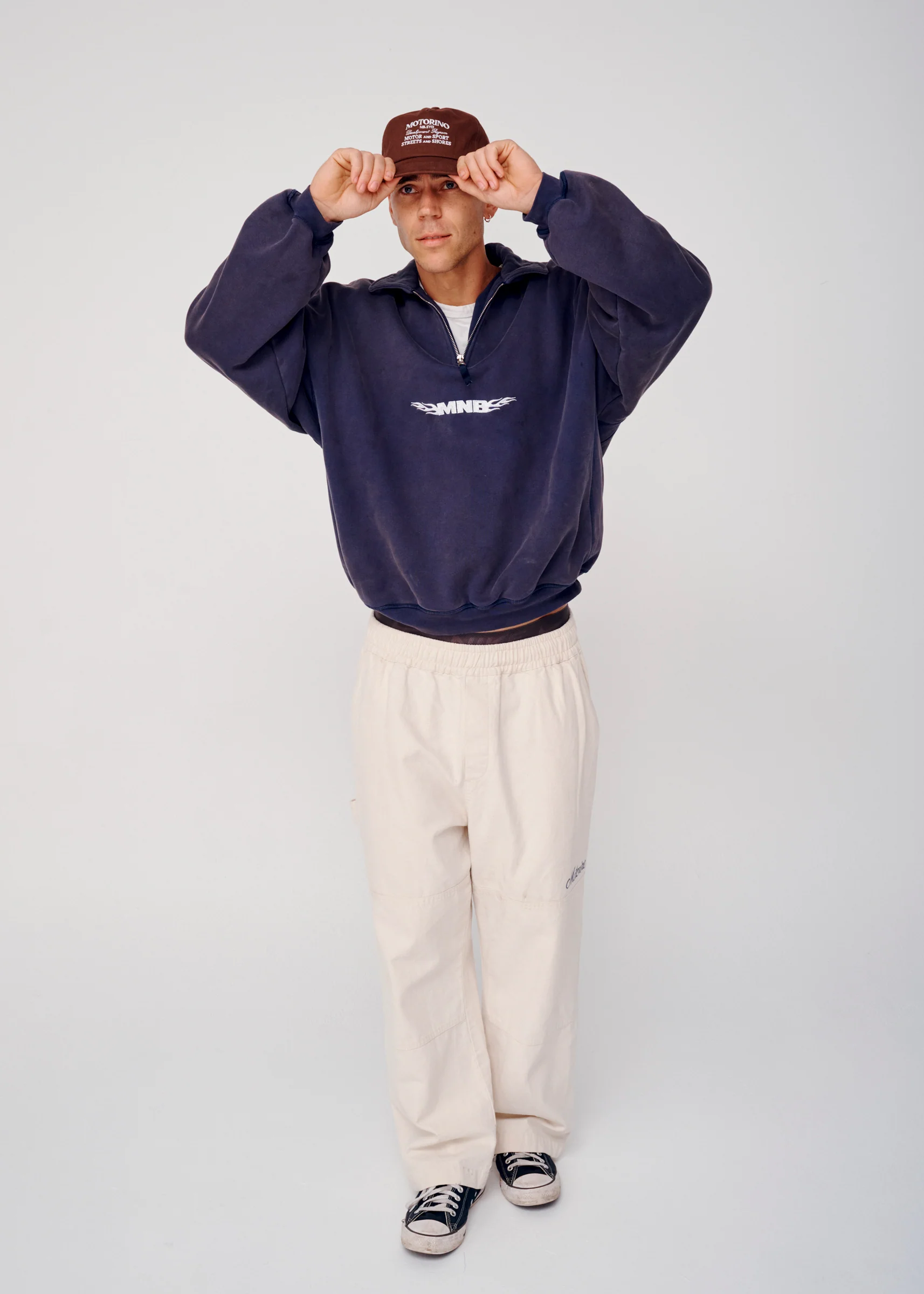 Quarter Zip Fleece - Washed Navy - Image 8