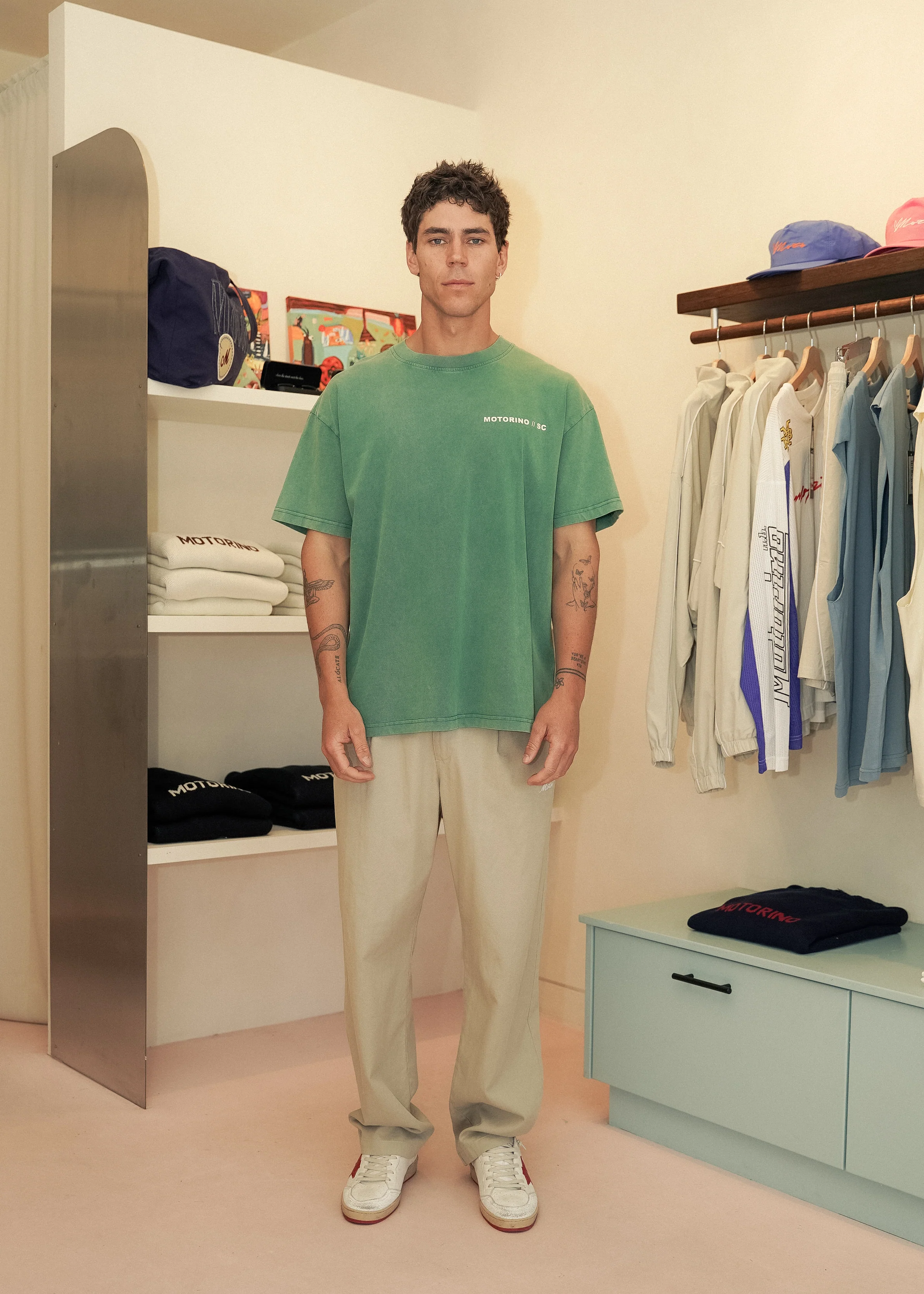 Emblem Tee - Washed Green - Image 5