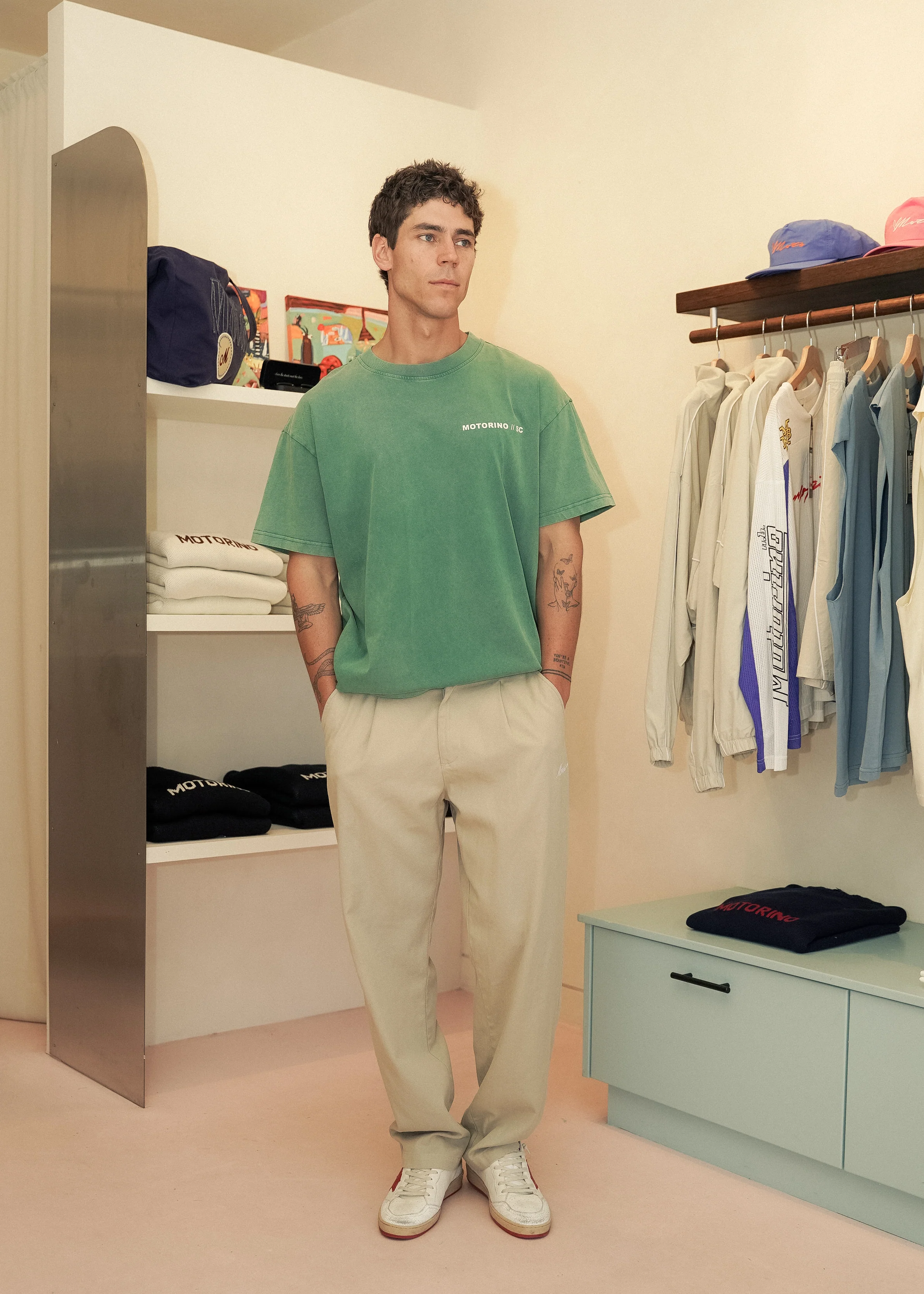 Emblem Tee - Washed Green - Image 7