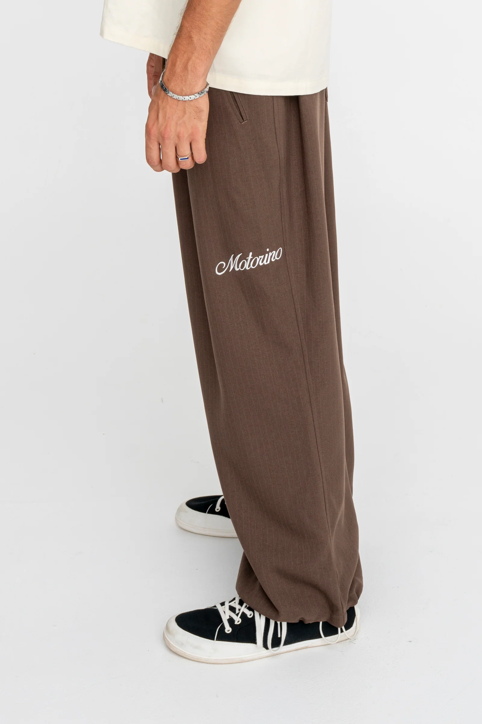 Pinstripe Pants - Brown - Image 4