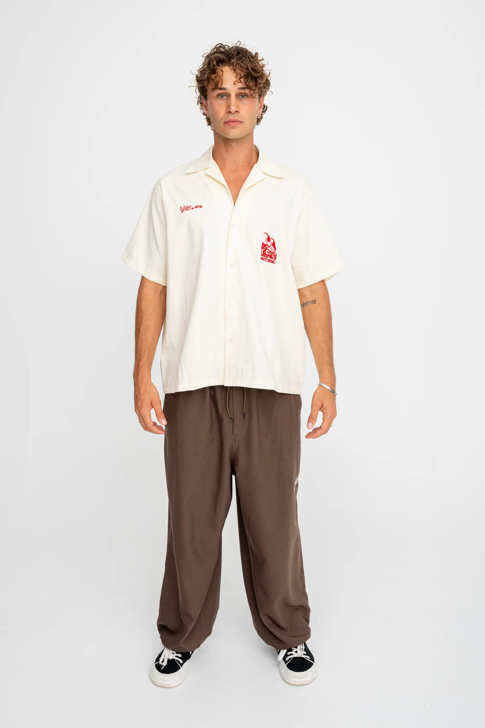 Pinstripe Pants - Brown - Image 5