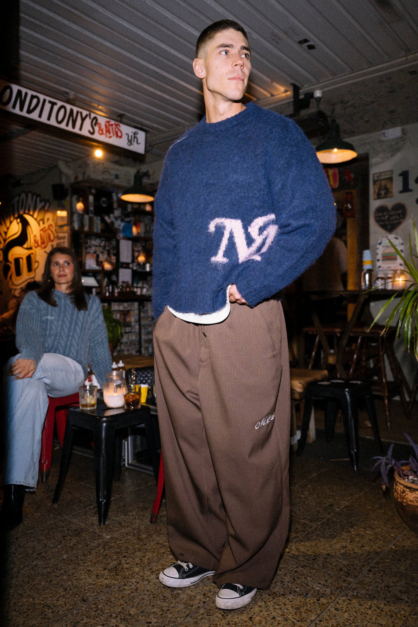 Pinstripe Pants - Brown - Image 8
