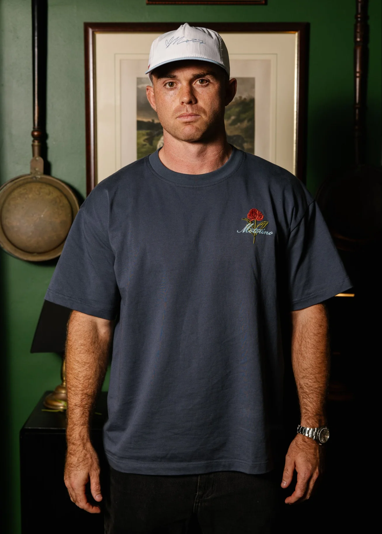 Heritage Flower Tee - Navy Fade - Image 3