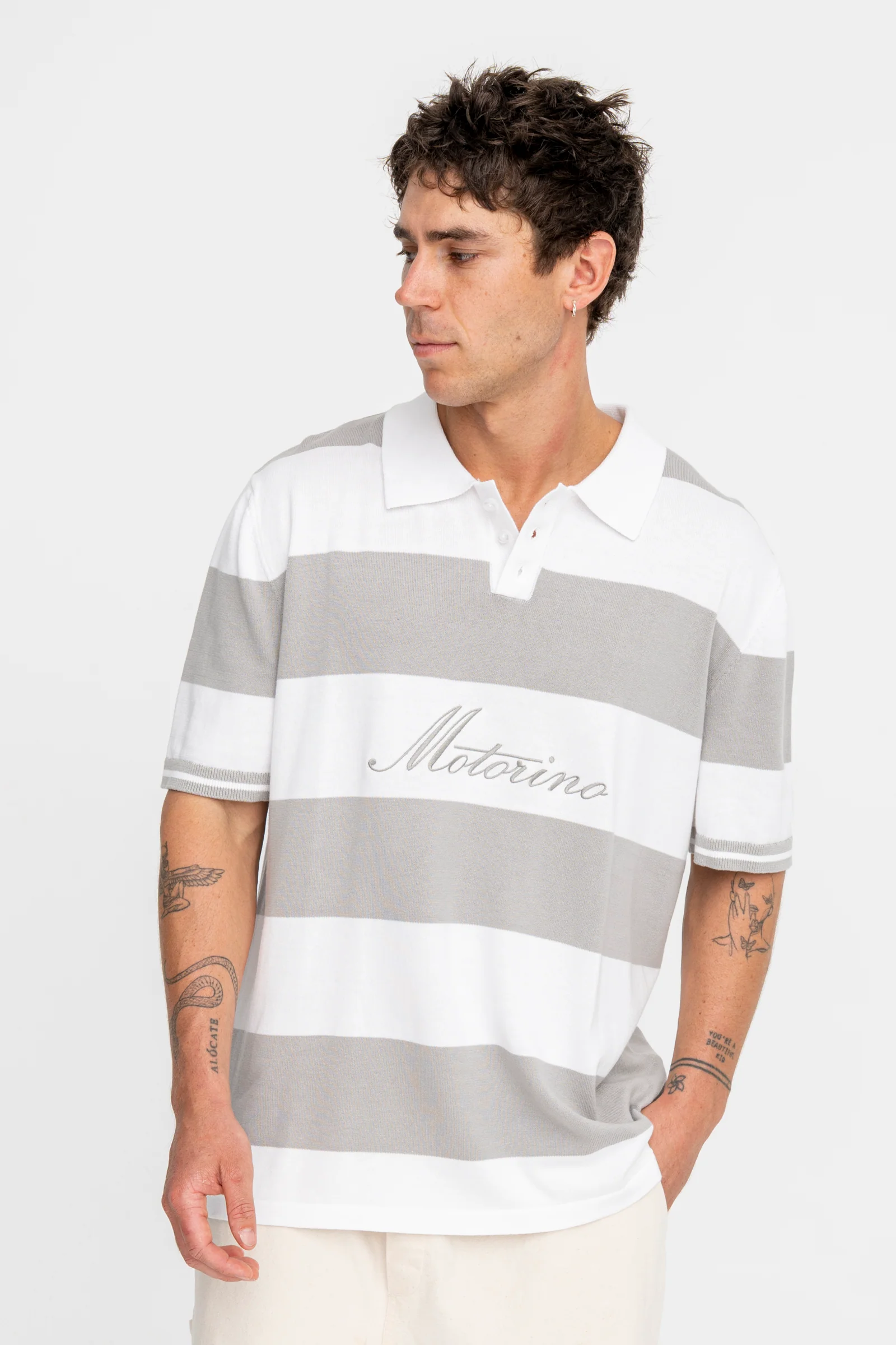 Knitted Polo - Grey - Image 3