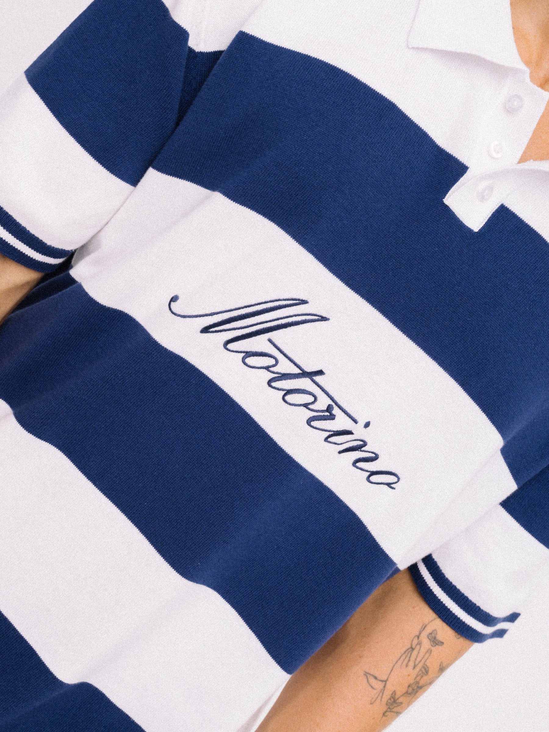 Knitted Polo - Navy - Image 5