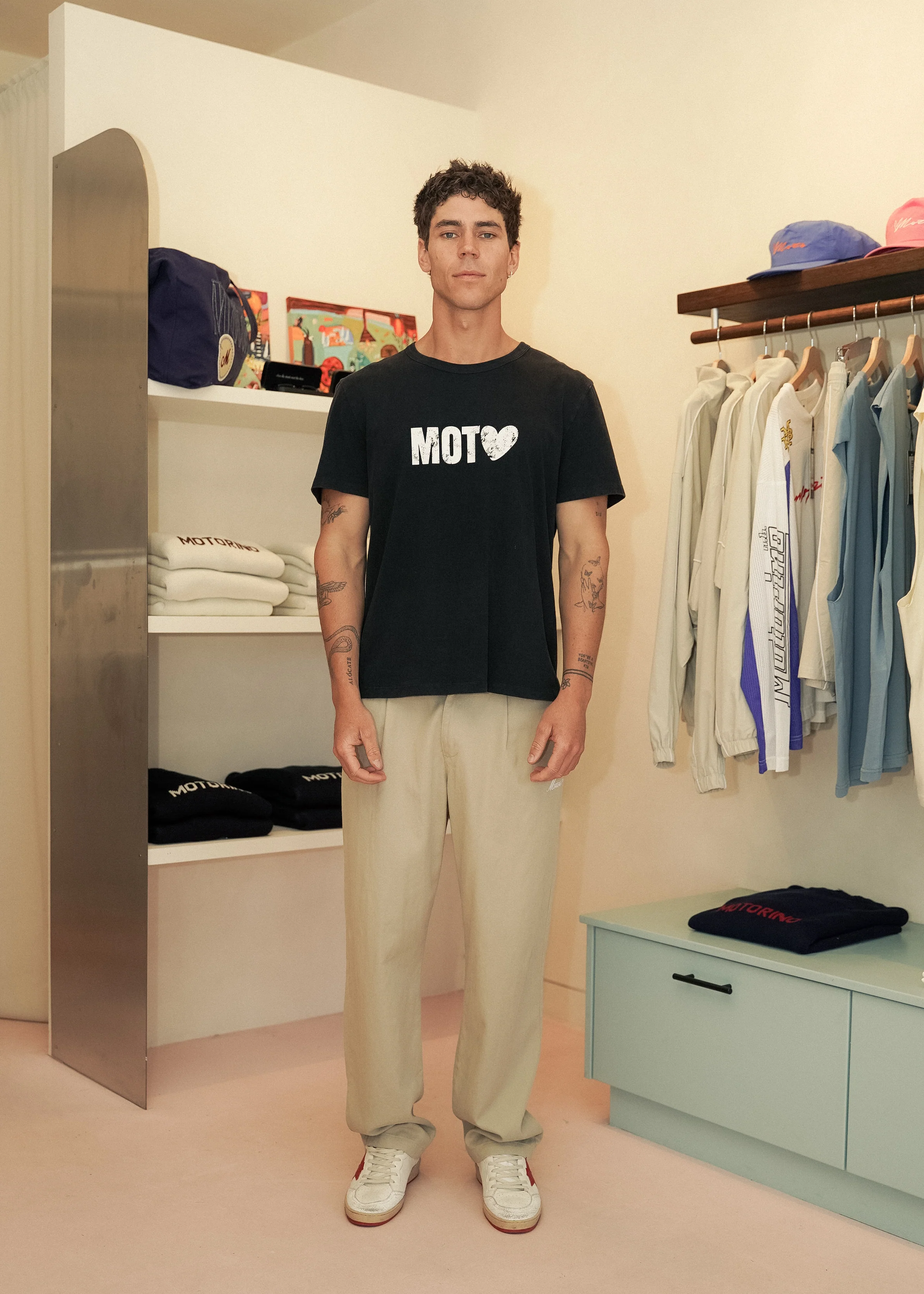 Love Moto Tee - Washed Black - Image 4