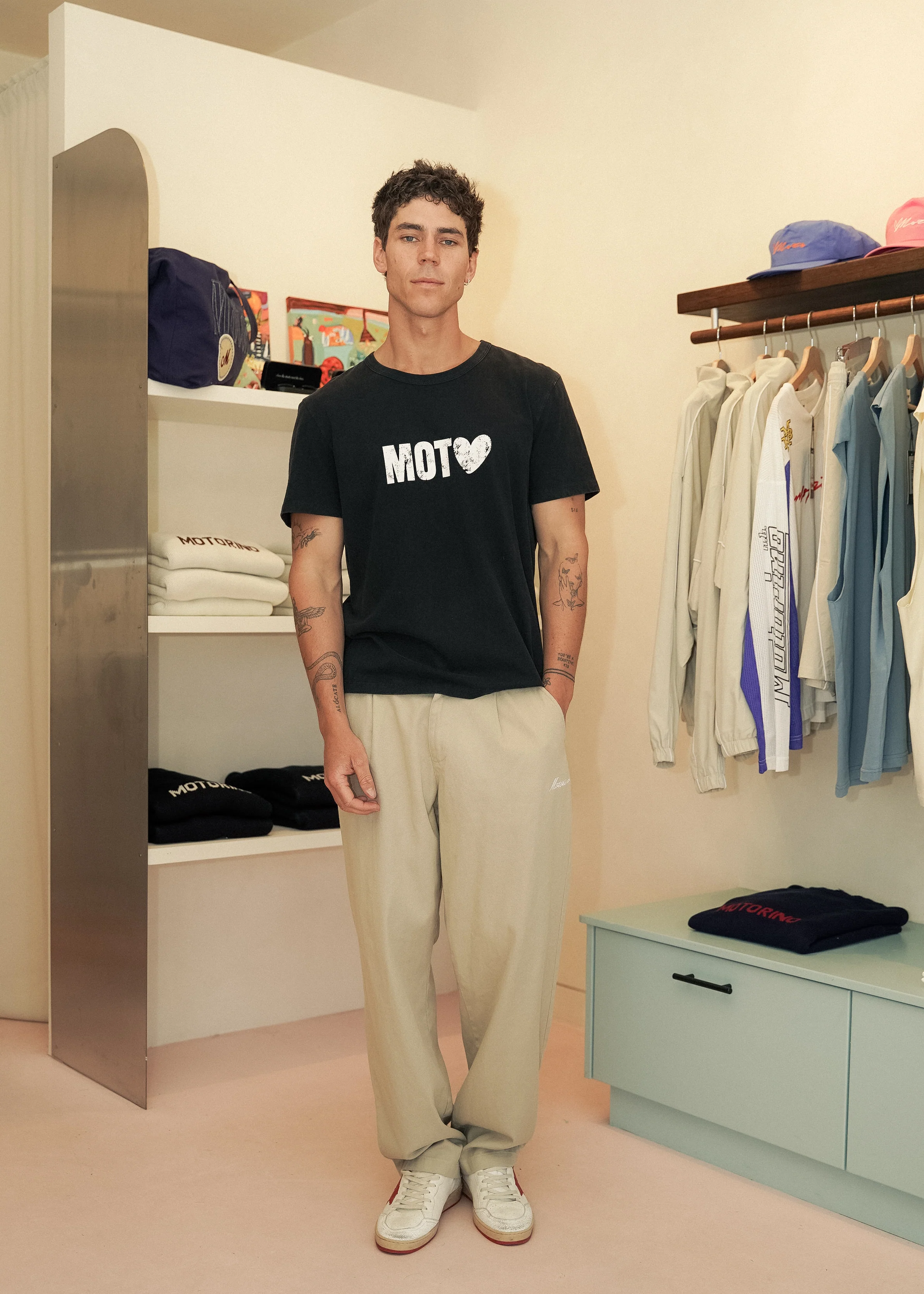 Love Moto Tee - Washed Black - Image 8