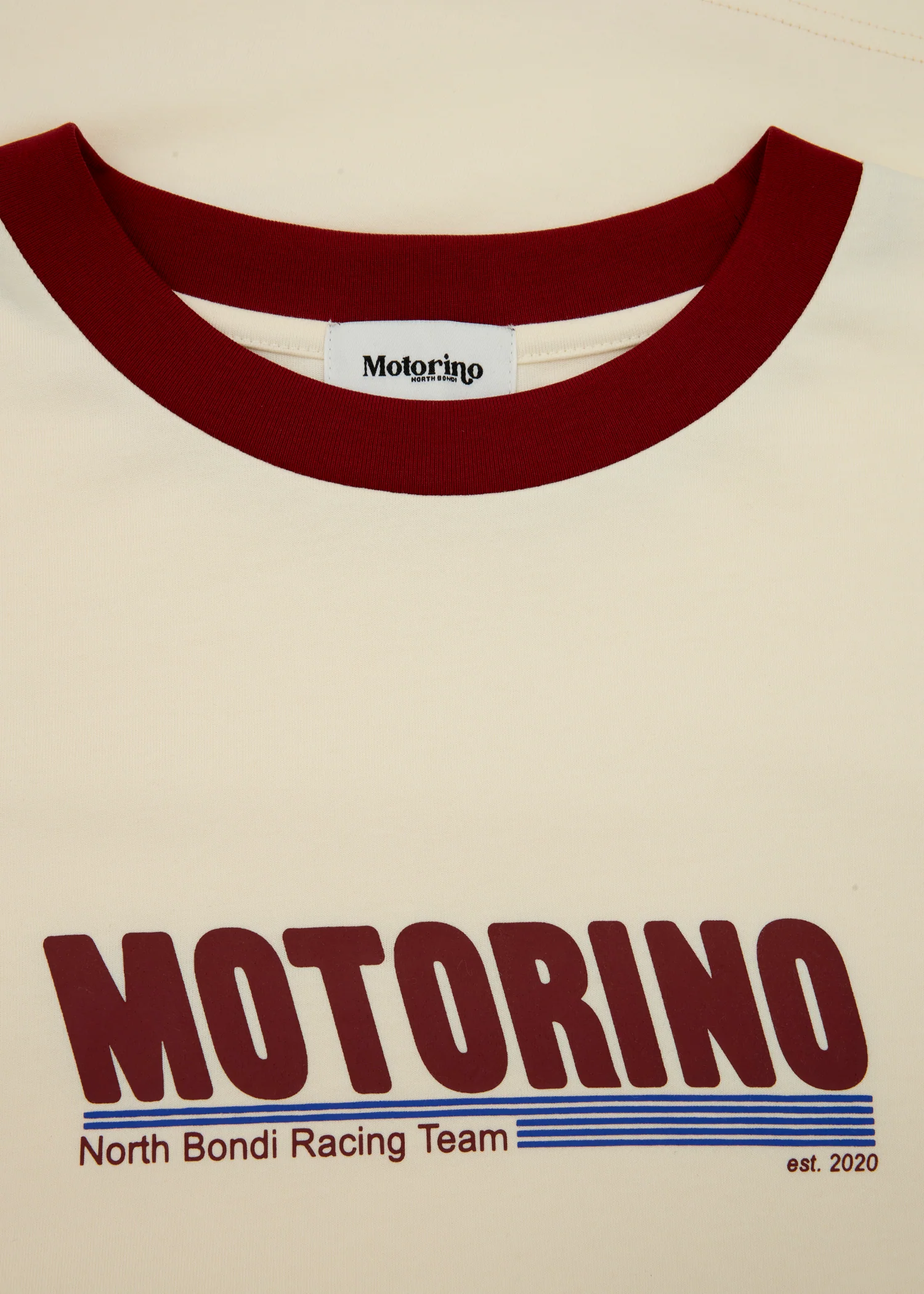 Moto Ringer Tee - Off White - Image 3