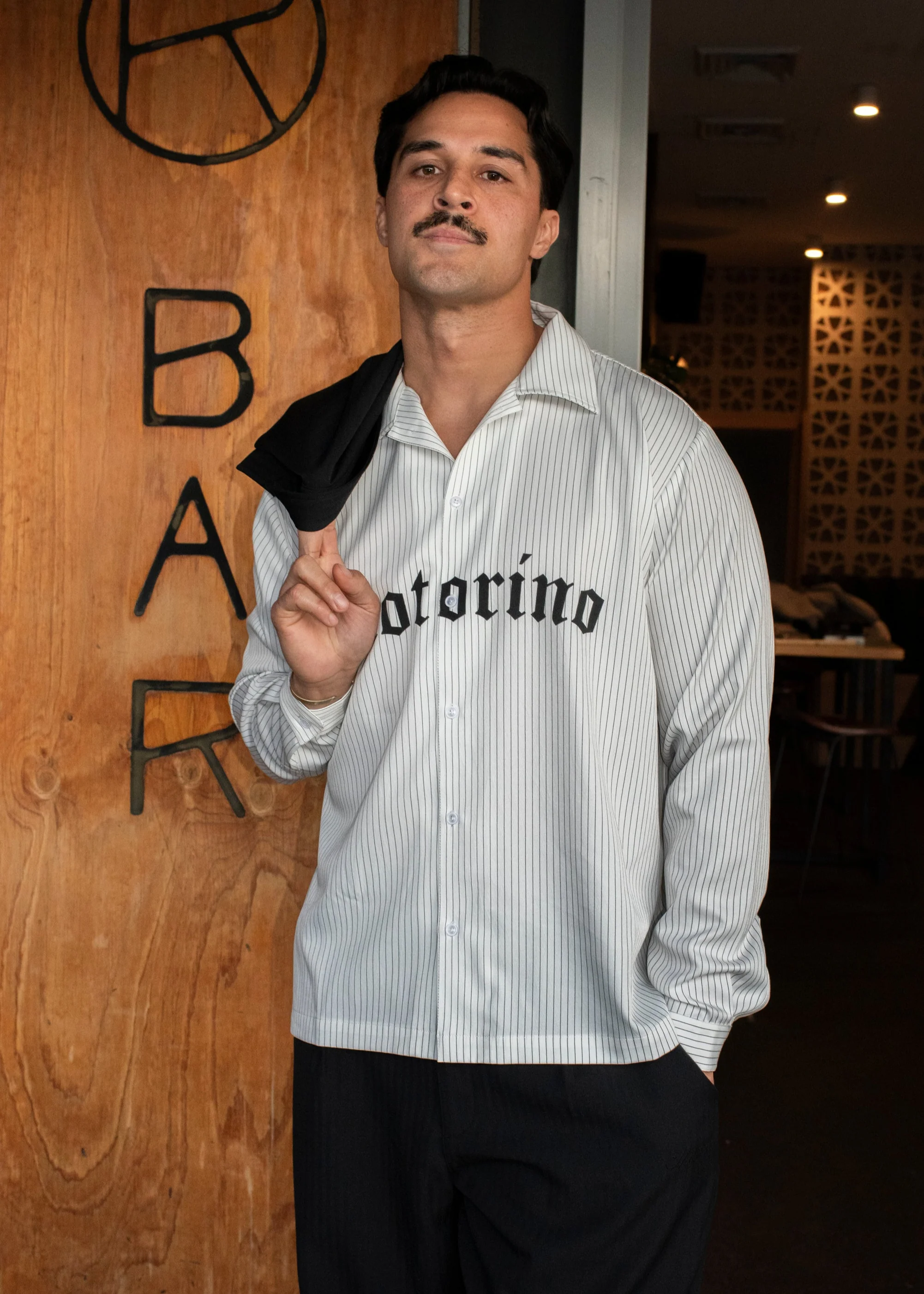 Pinstripe Black Shirt - Image 4