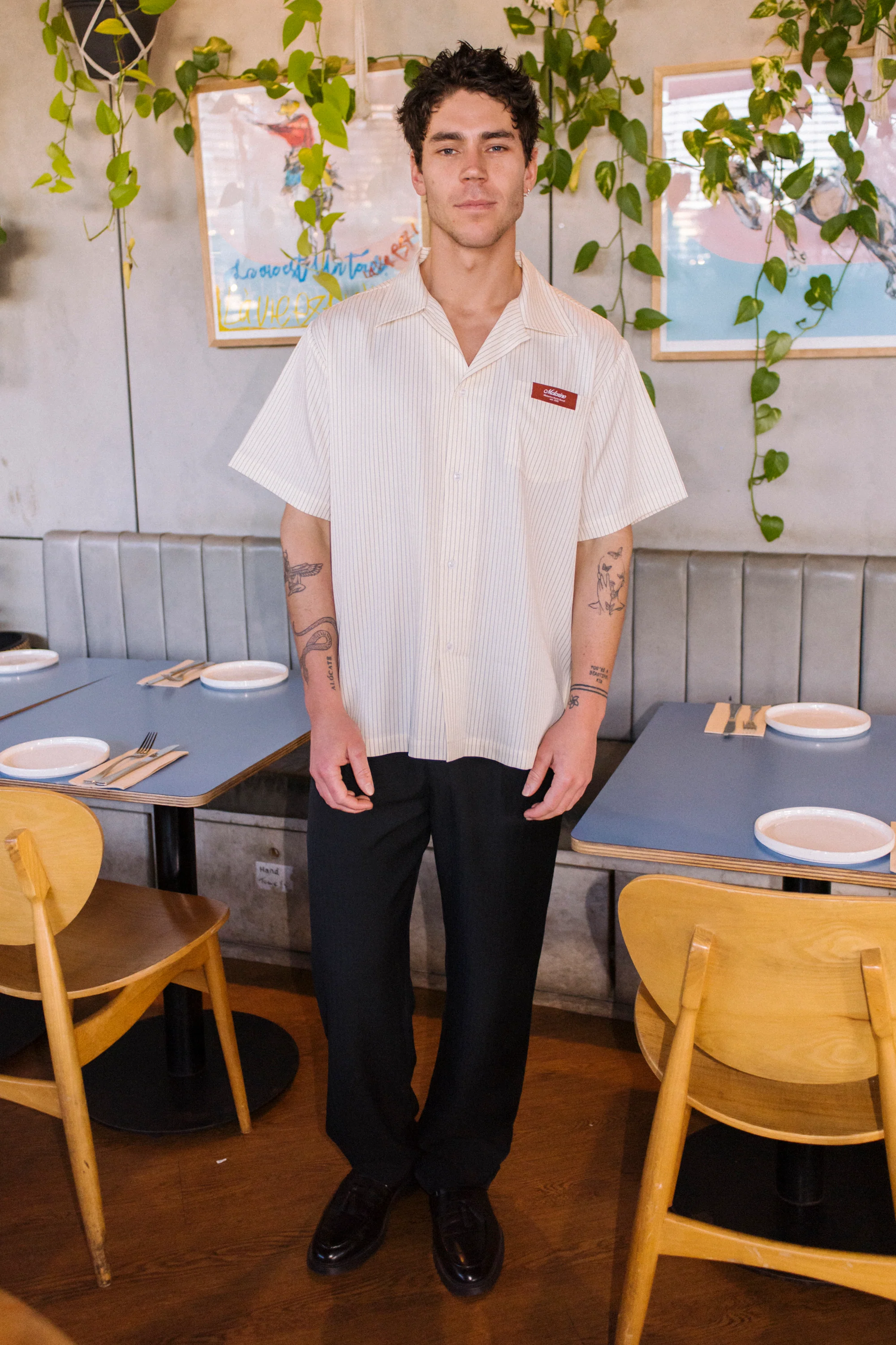 Pinstripe Shirt - Off White - Image 4
