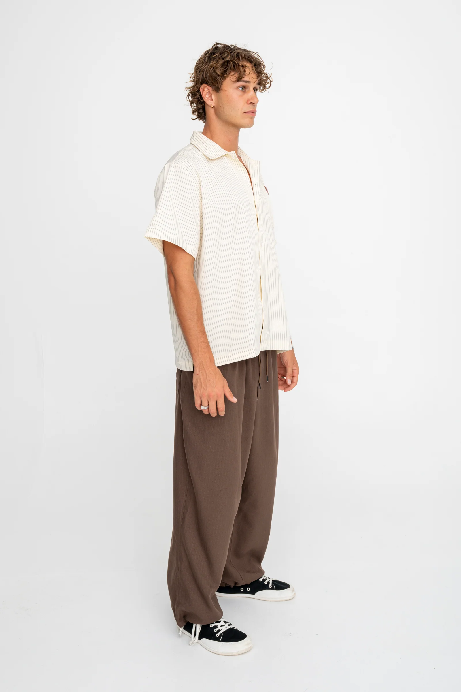 Pinstripe Shirt - Off White - Image 5