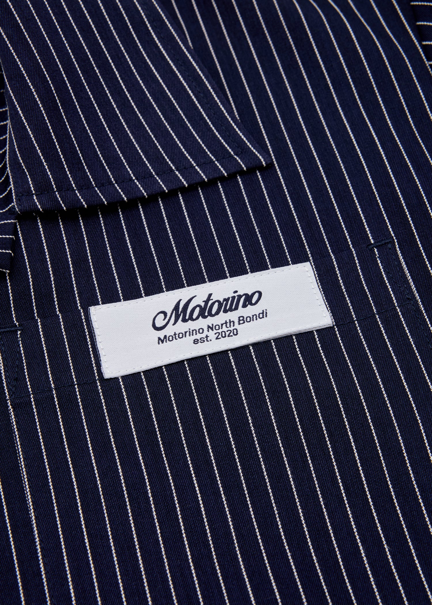 Pinstripe Shirt - Navy - Image 9