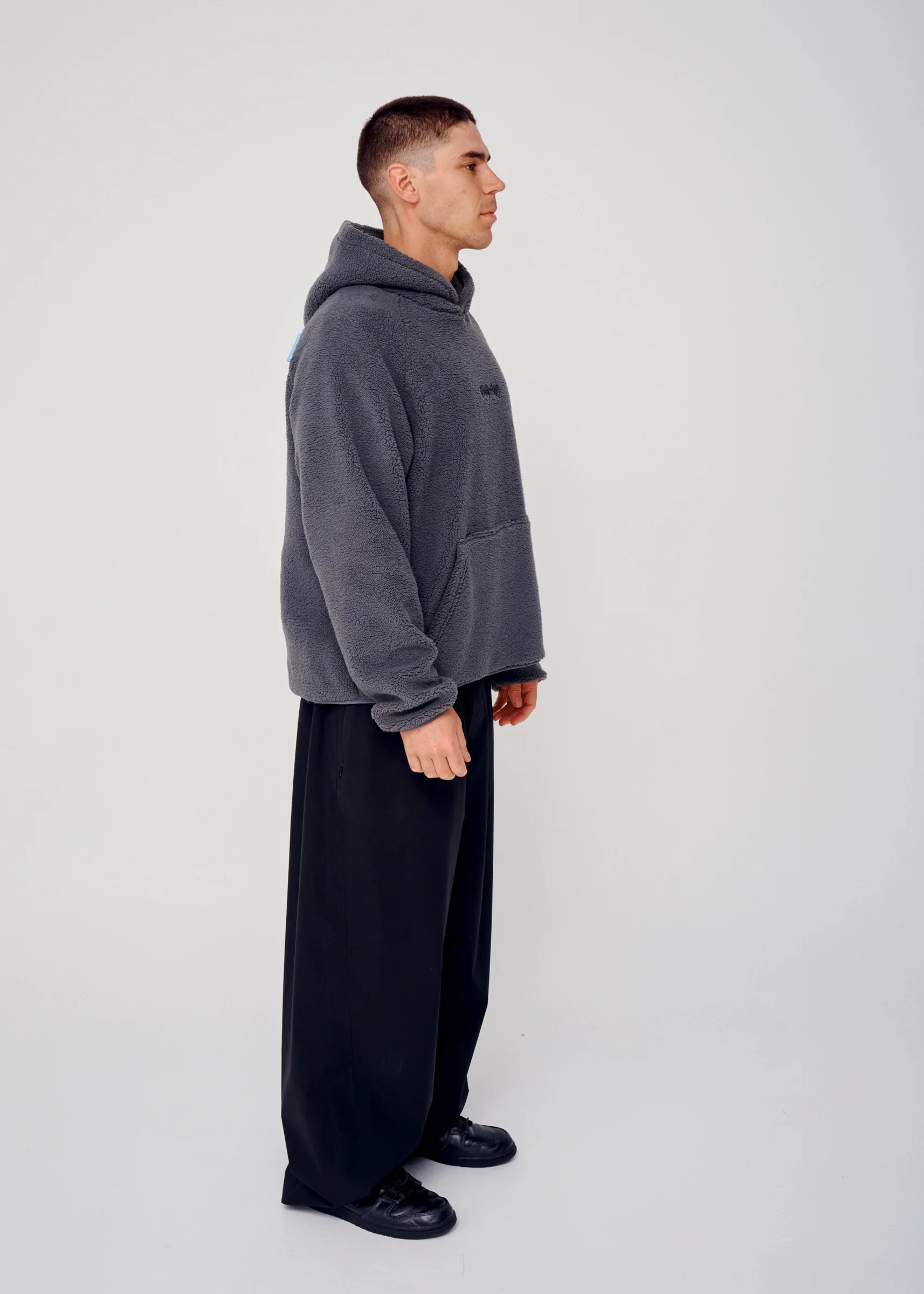 Polar Fleece Hoodie - Slate Grey - Image 11