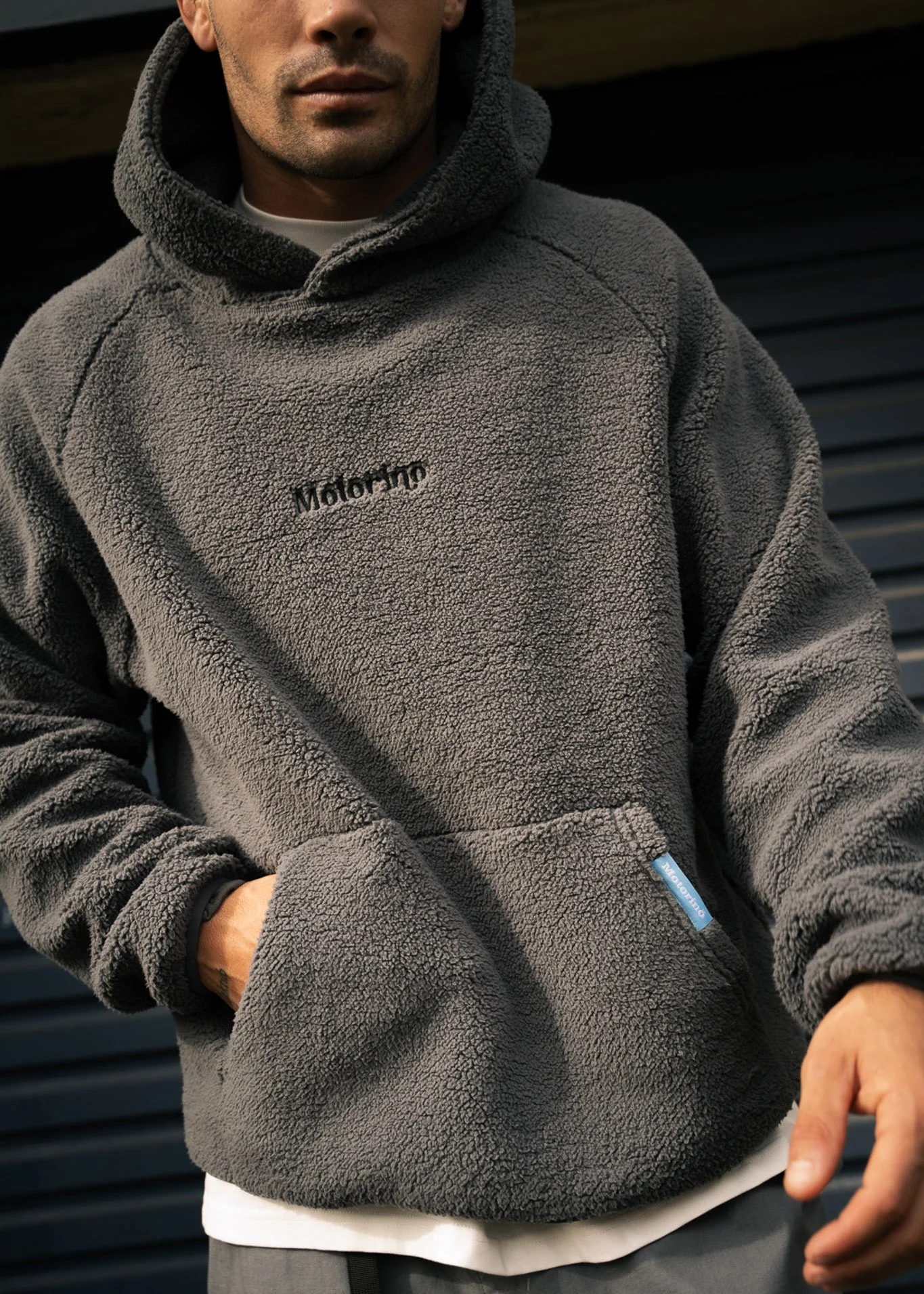 Polar Fleece Hoodie - Slate Grey - Image 6