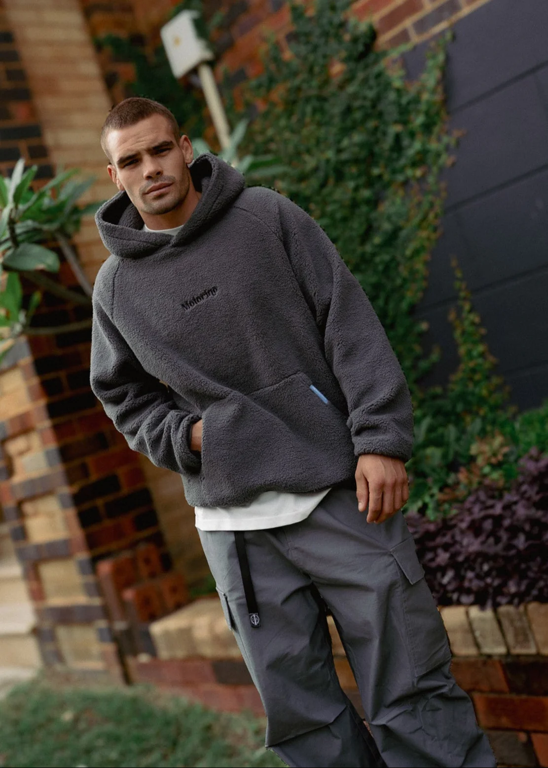 Polar Fleece Hoodie - Slate Grey - Image 8