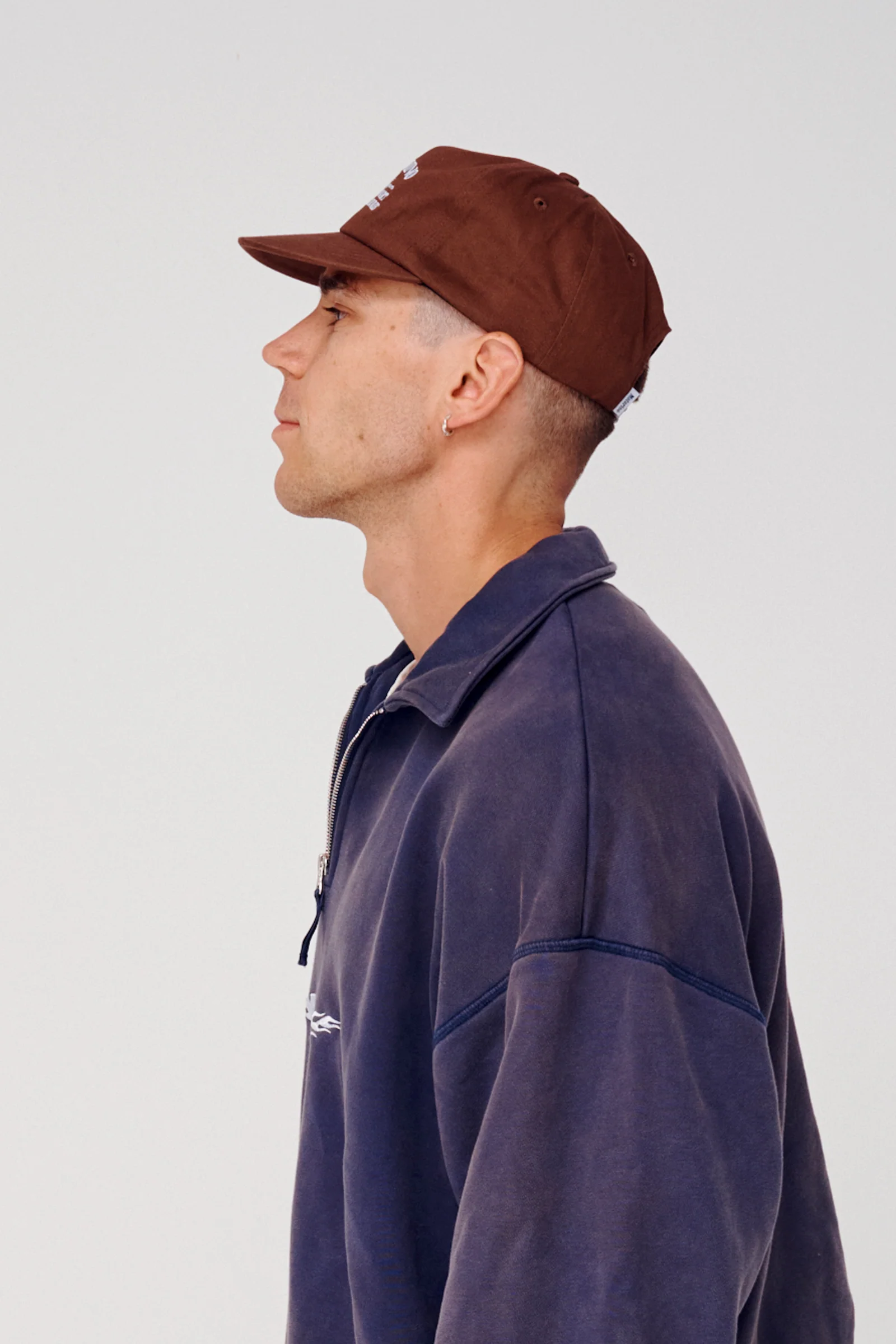 Quarter Zip Fleece - Washed Navy - Image 9