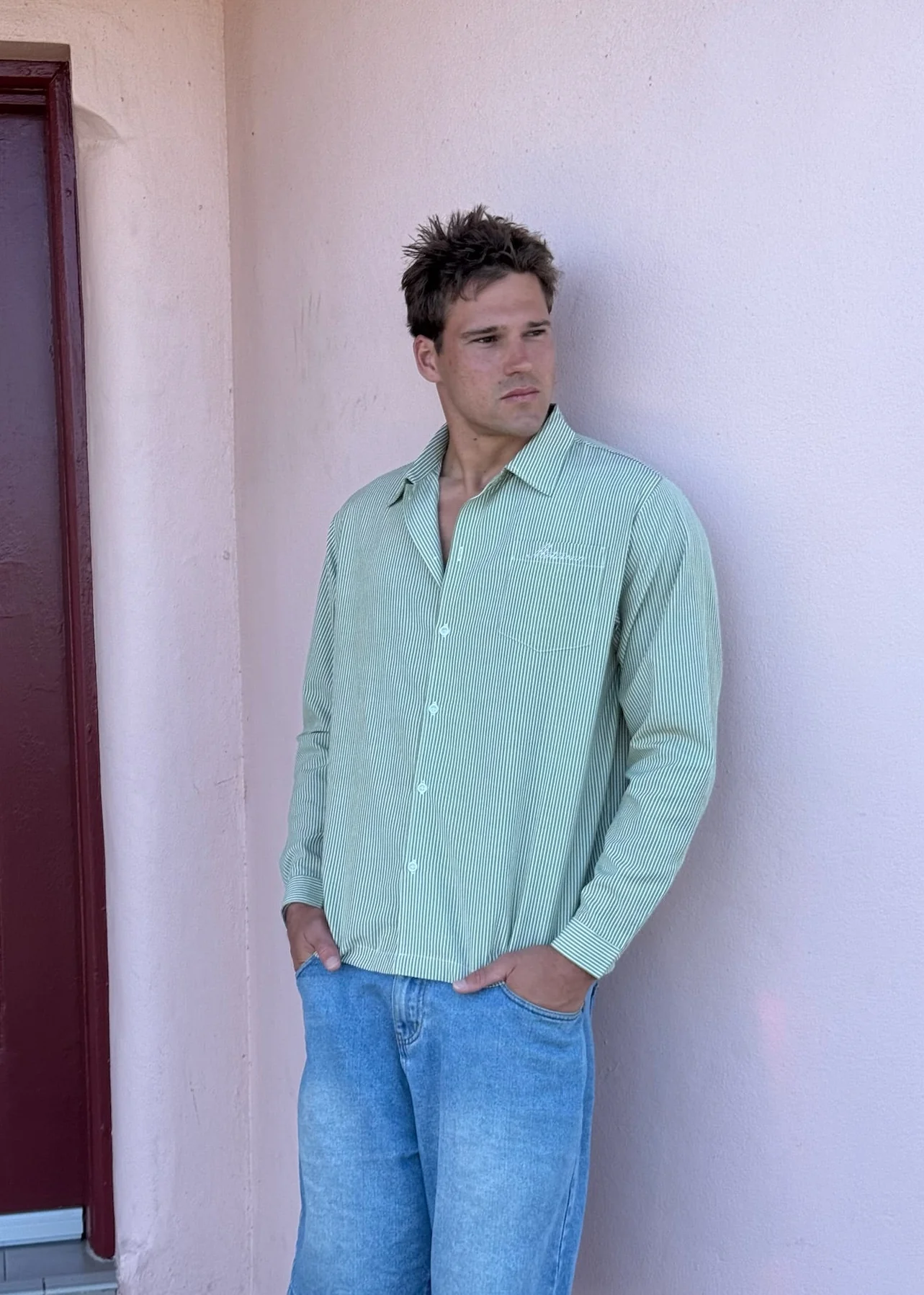 Striped Long Sleeve - Olive - Image 6