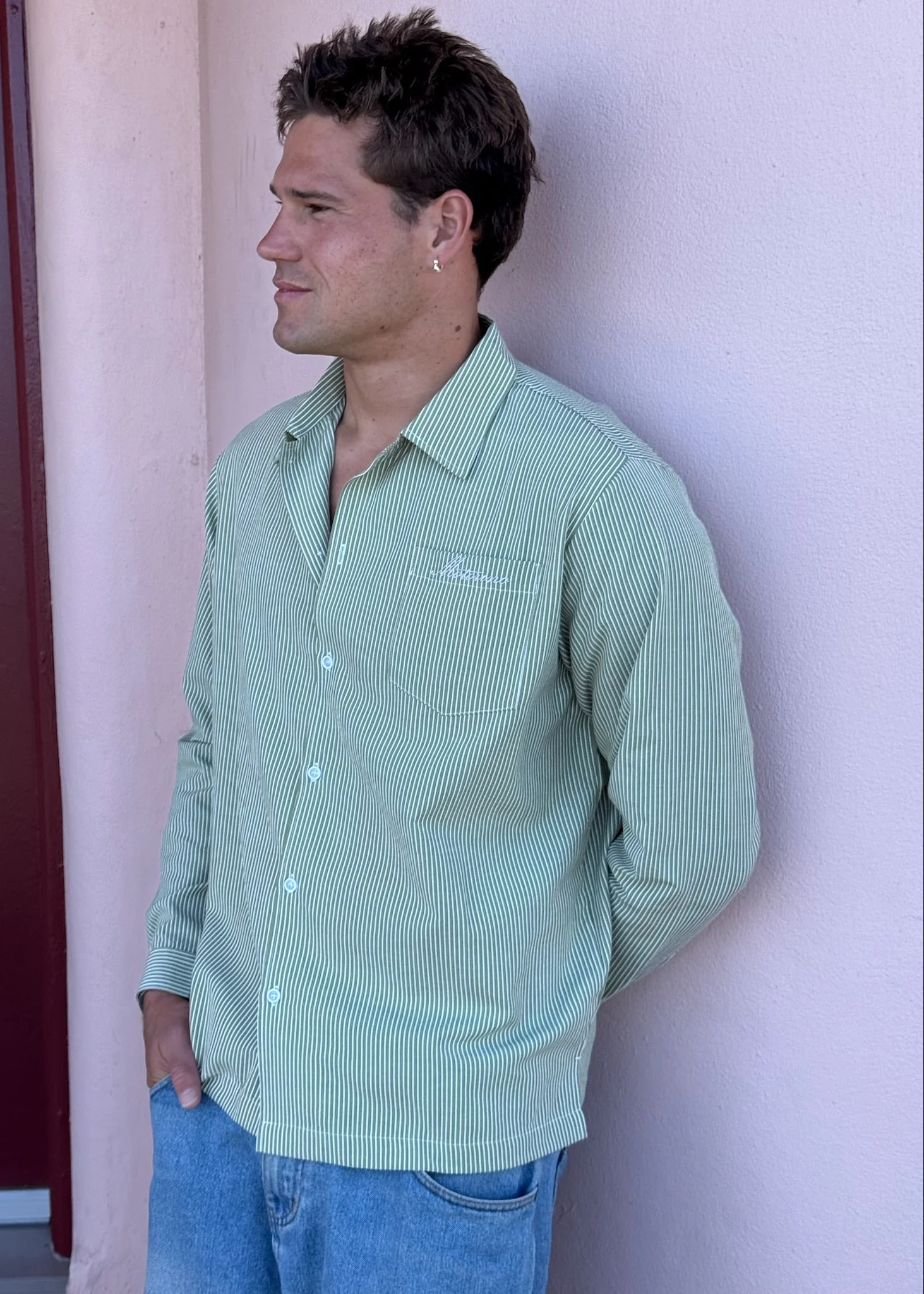 Striped Long Sleeve - Olive - Image 7