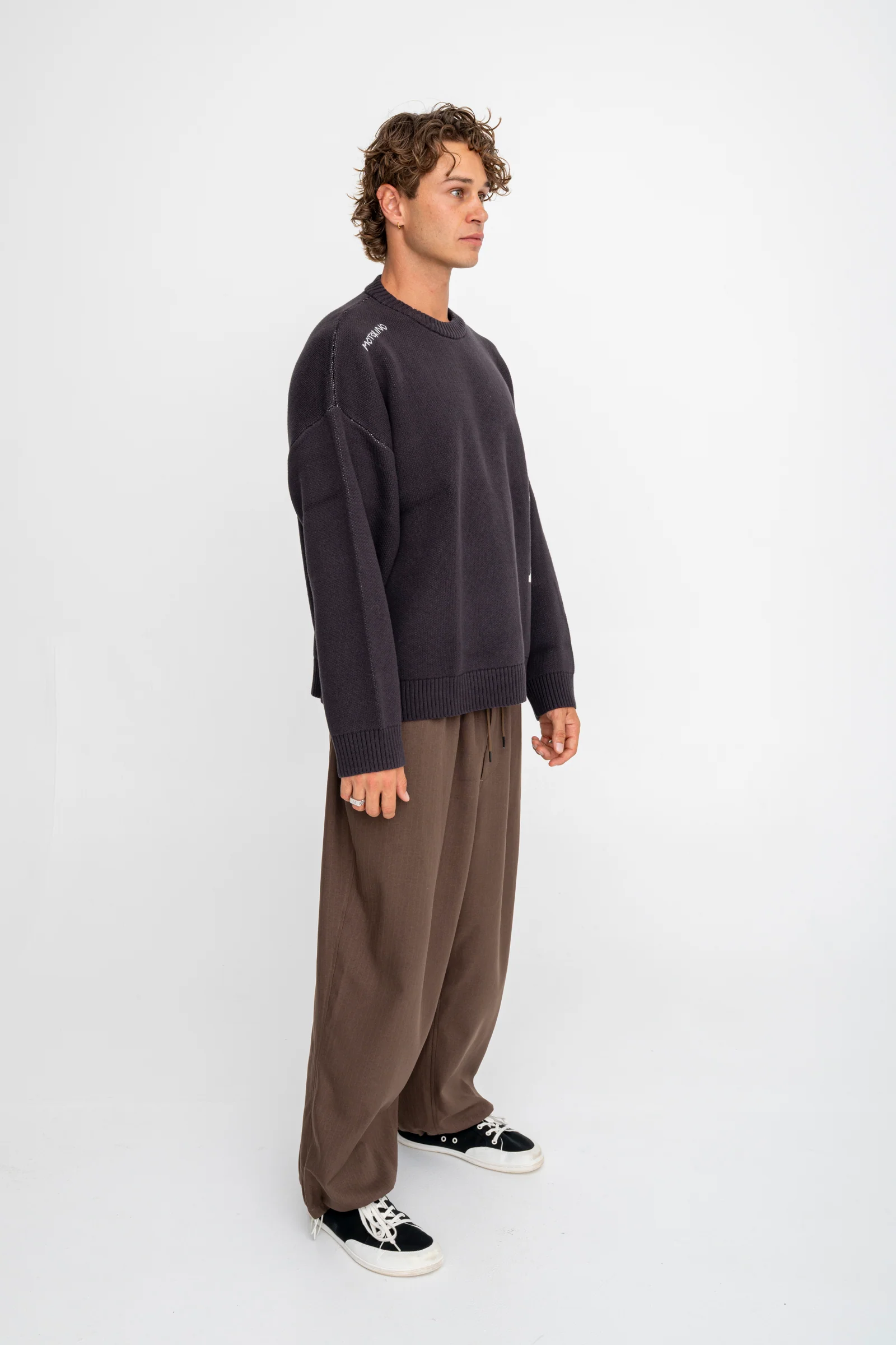 Stitched Knit - Off Black - Image 6