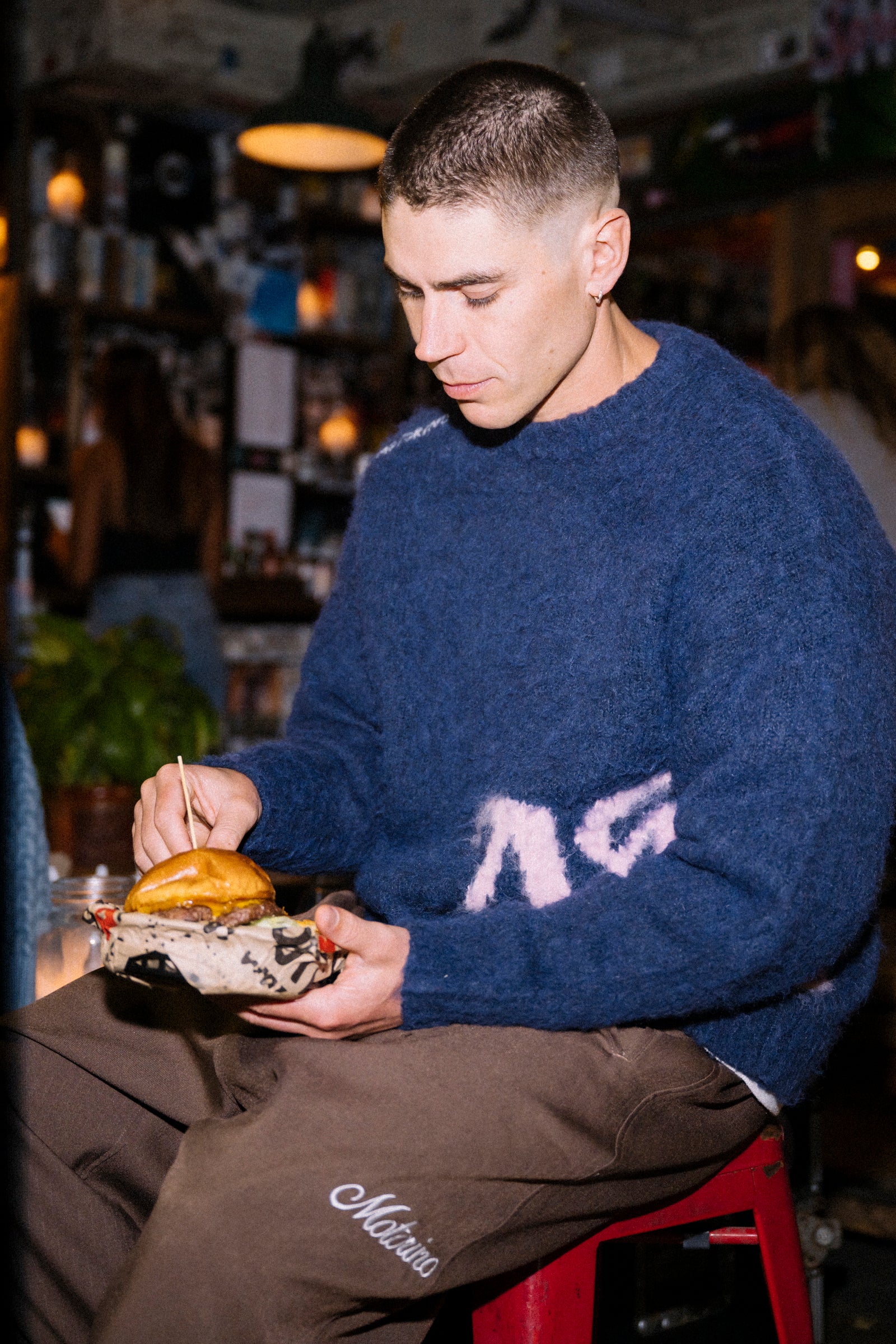Stitched Mohair Knit - Ocean - Image 11