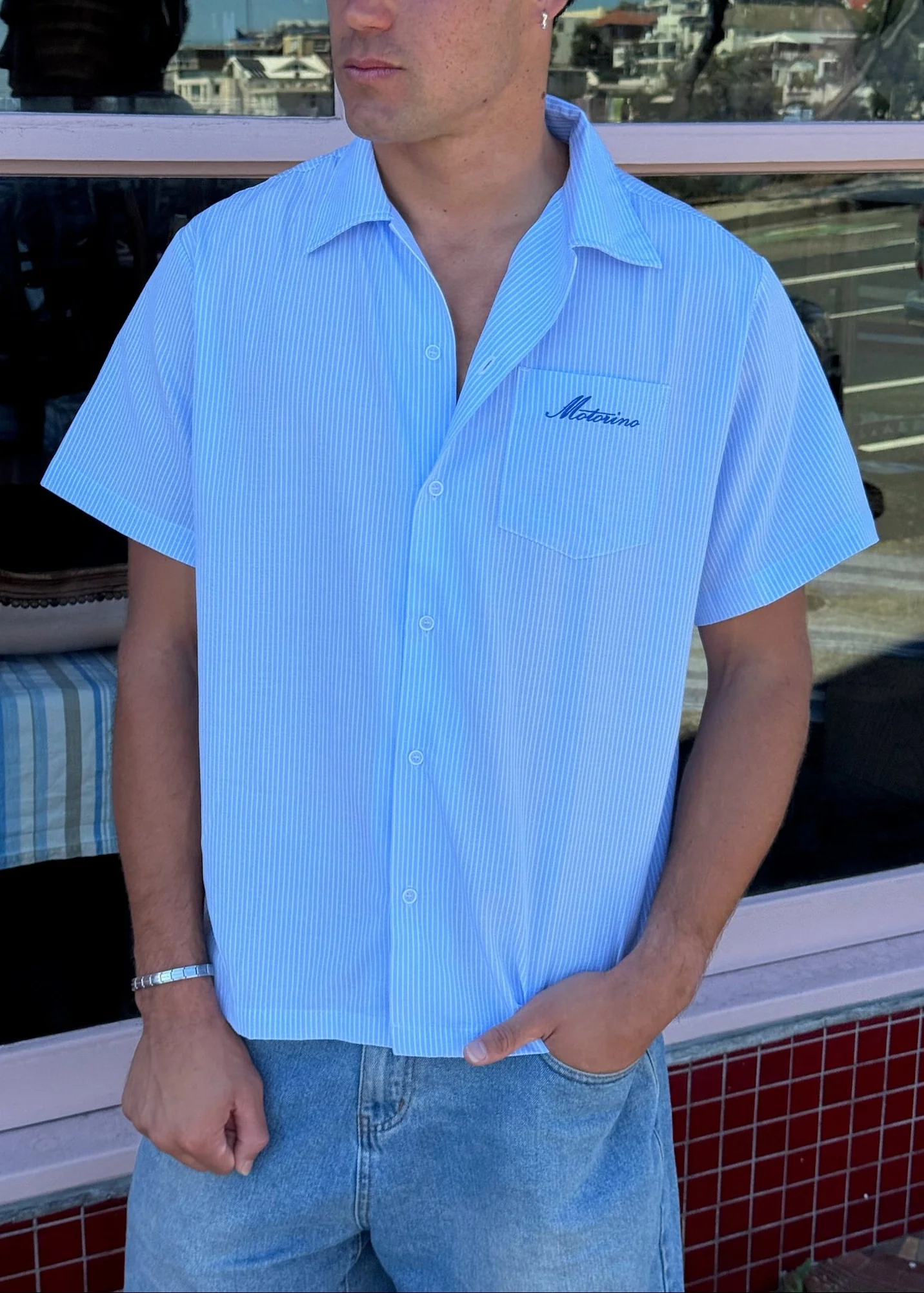 Striped Shirt - Sky Blue - Image 11