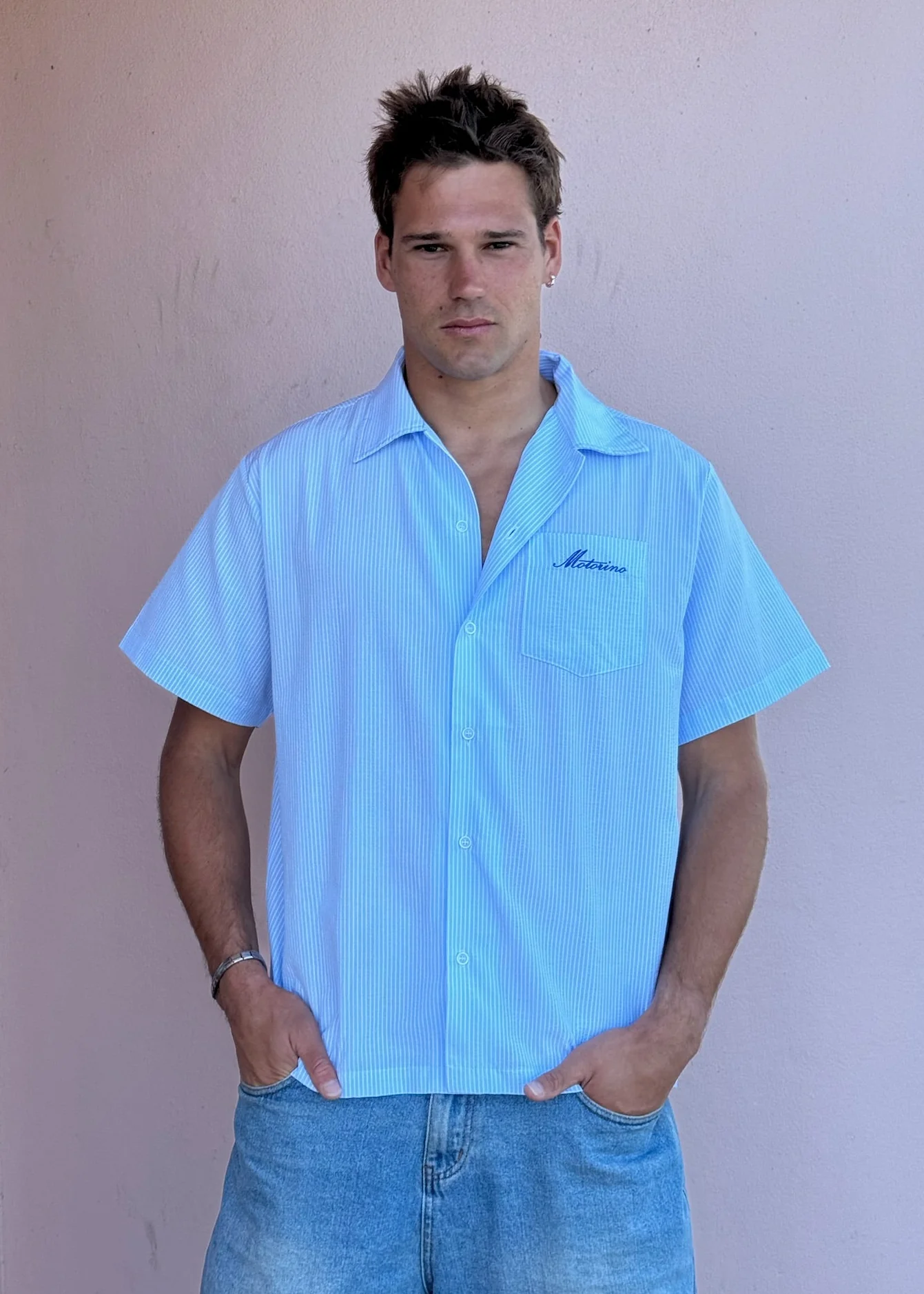 Striped Shirt - Sky Blue - Image 9