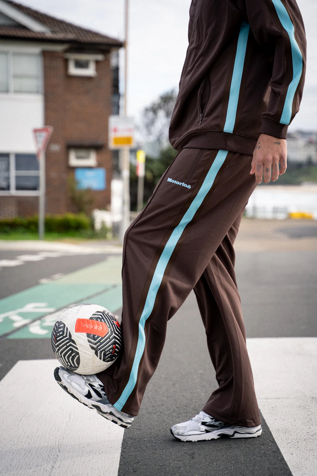 Track Pant - Choc Stripe - Image 3