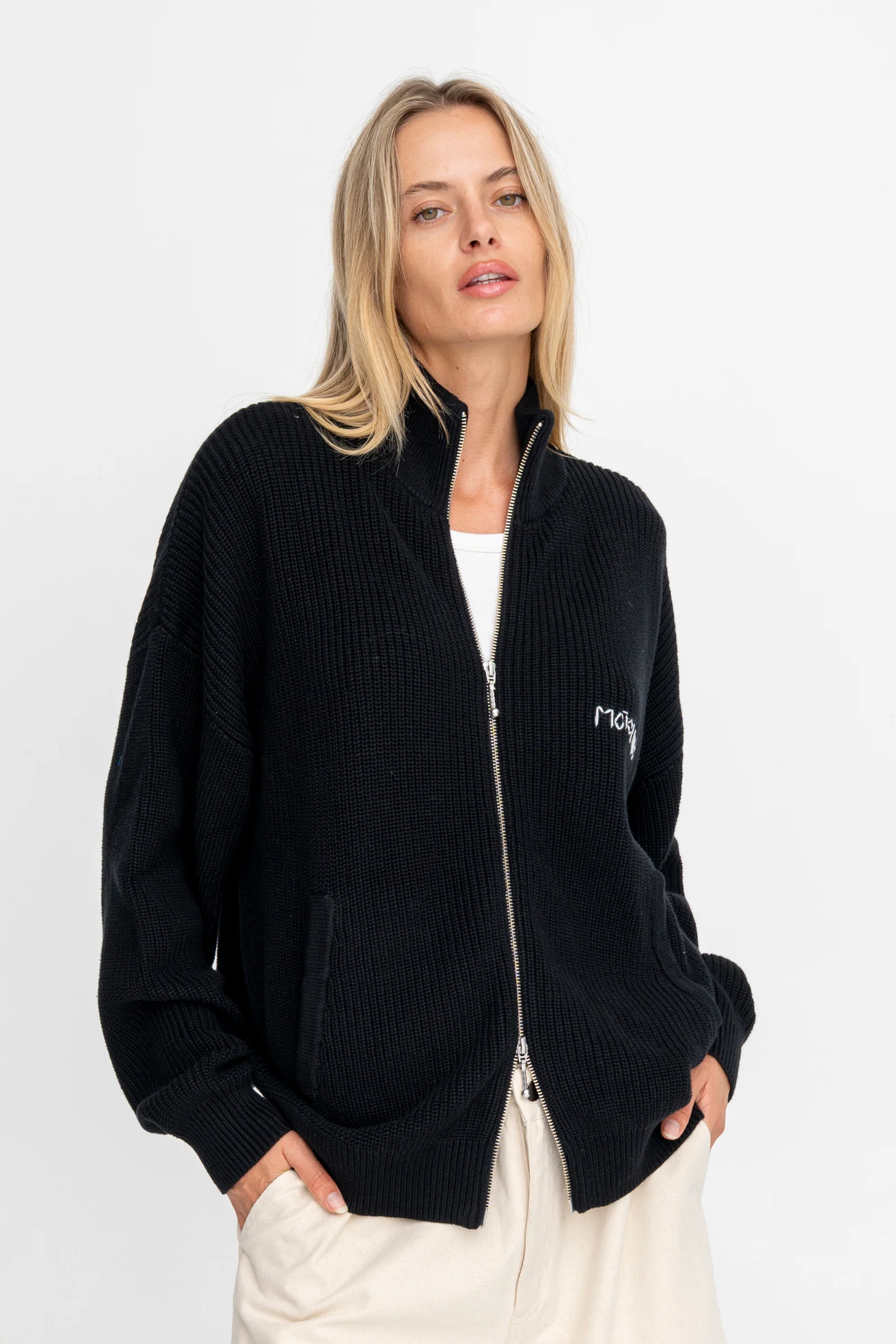 Zipped Knit - Black - Image 5
